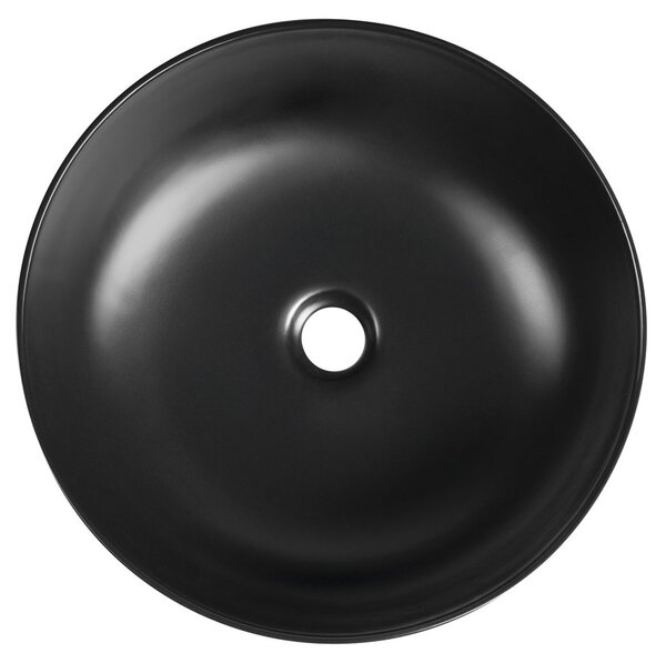 Sapho Sapho, RONDEA keramické umyvadlo na desku průměr 41cm, černá mat, AR445B