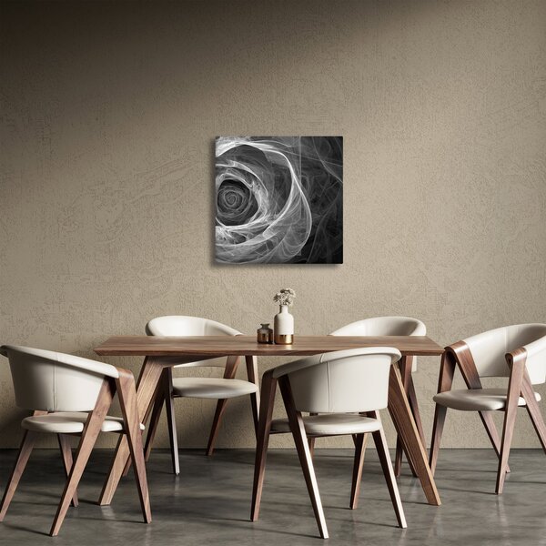 Obraz - Abstraktní růže černobílá (30x30 cm)