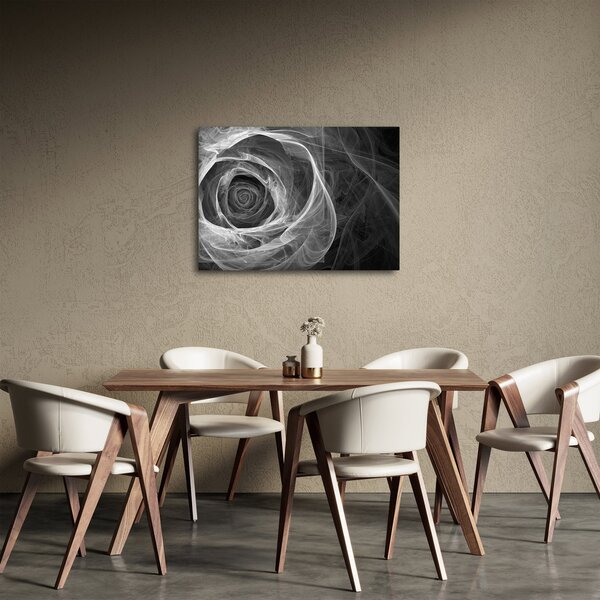 Obraz - Abstraktní růže černobílá (70x50 cm)