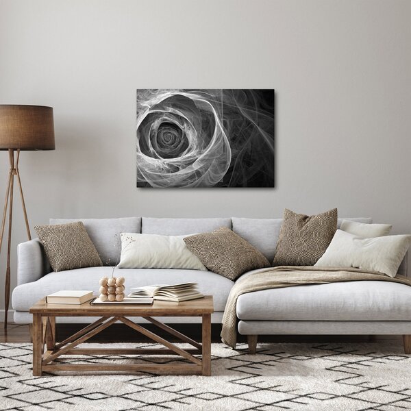 Obraz - Abstraktní růže černobílá (70x50 cm)