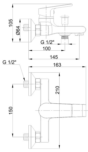 Invena Kalon, vanová baterie, 150mm, chromová, INV-BW-42-001-X Leták: https://cloud.invena.pl/s/nnXaZKg3crBrRkz/download?path=%2FPliki%20do%20strony%20www%2FBW-42-001-X/Inne/BW-42-001-X-ulotka-ENG…