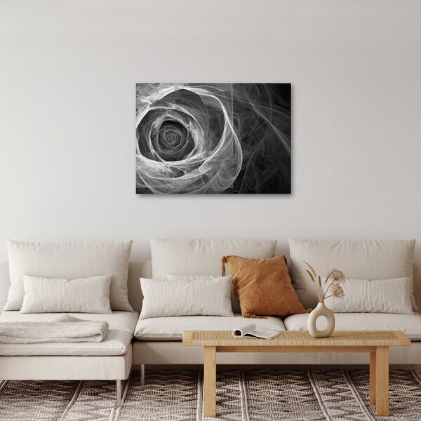 Obraz - Abstraktní růže černobílá (70x50 cm)