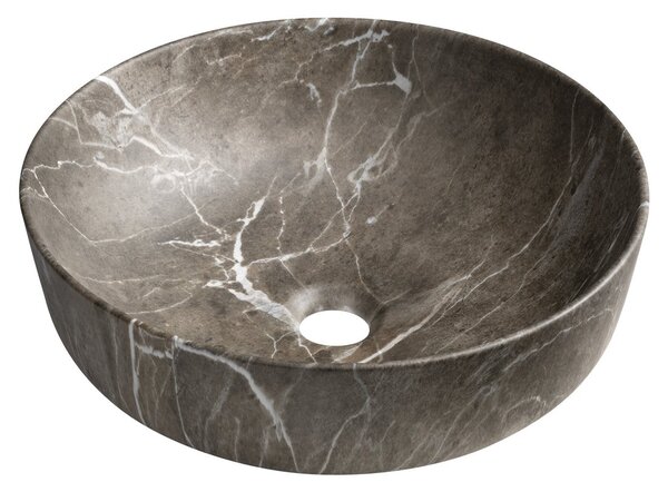 Sapho Sapho, RONDEA keramické umyvadlo na desku průměr 41cm, breccia mramor, AR445BM