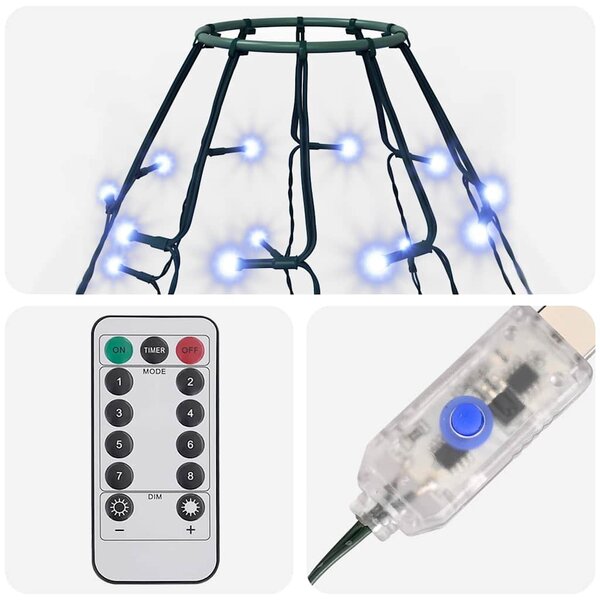 Světelná síť na vánoční stromek 180 modrých LED diod 180 cm 328874