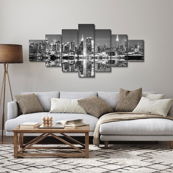 Obraz - New York, černobílý (210x100 cm)