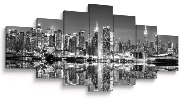 Obraz - New York, černobílý (210x100 cm)