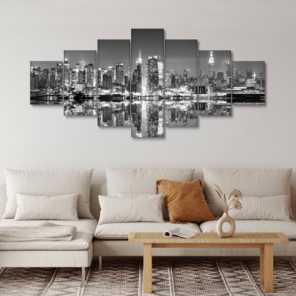 Obraz - New York, černobílý (210x100 cm)