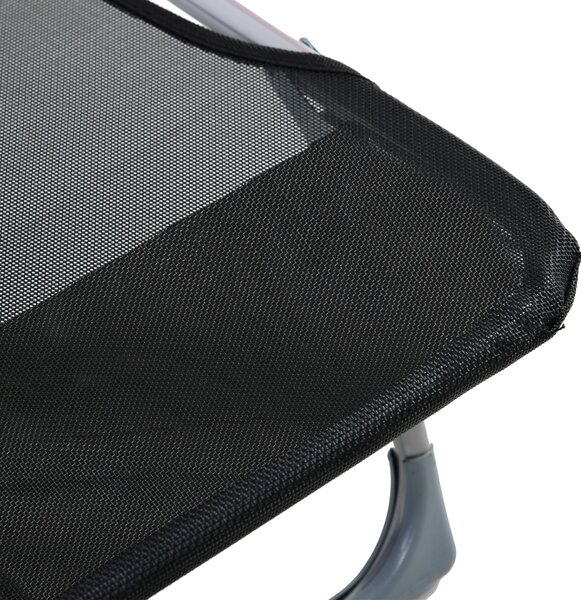 Skládací a polohovací sluneční lehátko Outsunny s nastavitelným opěradlem a podhlavníkem ve 5 úrovních z prodyšného textilního materiálu 182x56x28 cm