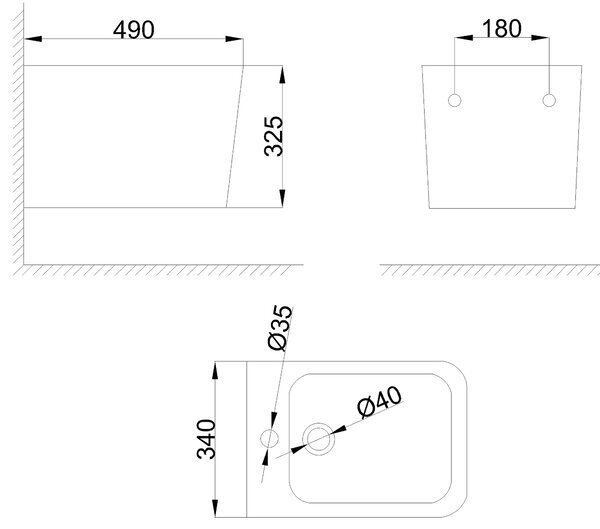 Invena Invena, BIDET FLORINA WISZĄCY, BIAŁY, INV-CB-94-001-L