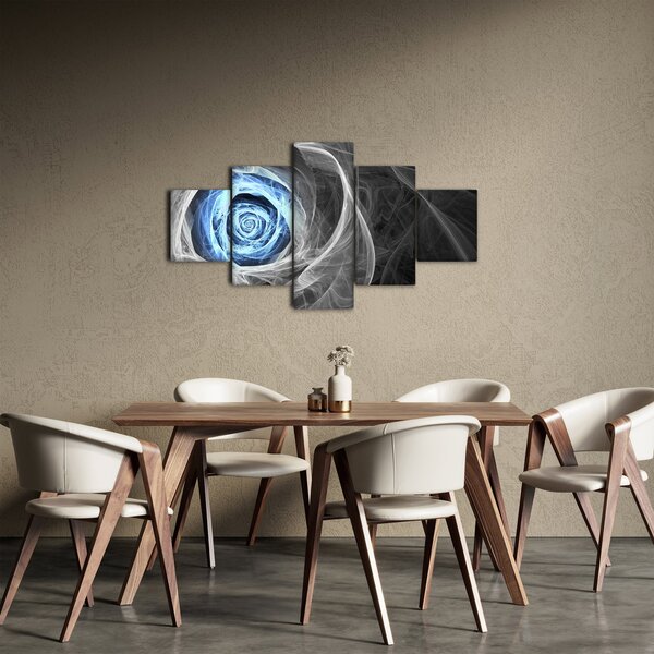 Obraz - Abstraktní růže modrá (125x70 cm)