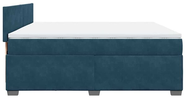 Box spring postel s matrací modrá 200 x 200 cm samet 3288700