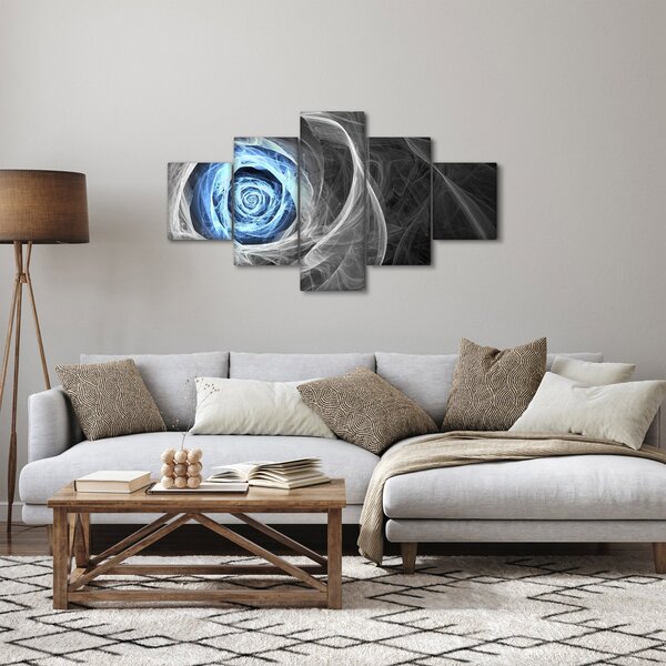 Obraz - Abstraktní růže modrá (125x70 cm)