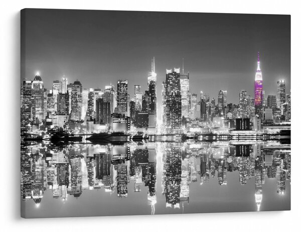 Obraz - New York a fialový mrakodrap (70x50 cm)