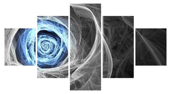 Obraz - Abstraktní růže modrá (125x70 cm)