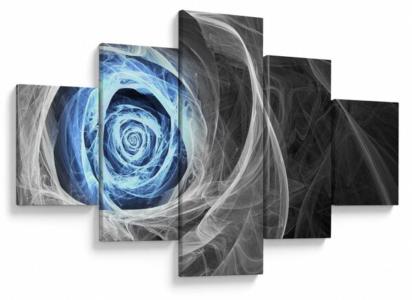 Obraz - Abstraktní růže modrá (125x70 cm)