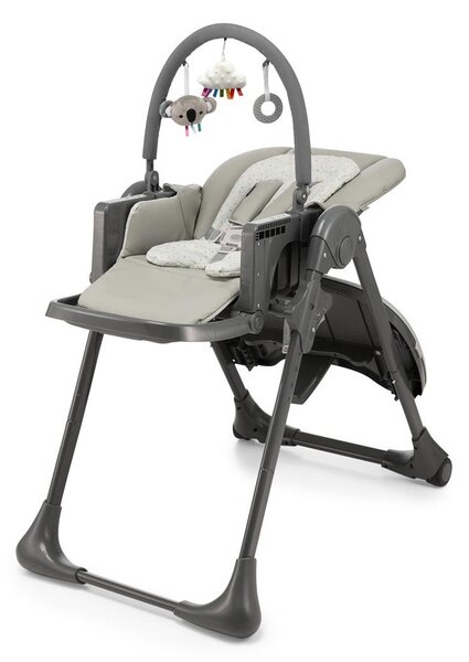 KINDERKRAFT - Dětská jídelní židle 2v1 TUMMIE šedá