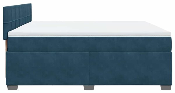 Box spring postel s matrací modrá 200 x 200 cm samet 3288706