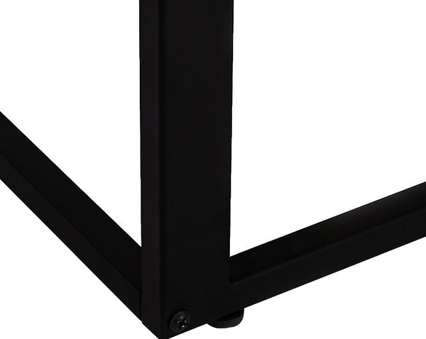 HOMCOM Malý Boční Stolek pro Pohovku ve Tvaru C s Kovovým Rámem a MDF Dřevěným Plošným pro Obývací Pokoj 40,6x50,8x64,2 cm Ořech | Aosom