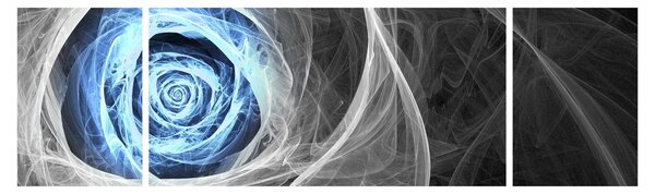 Obraz - Abstraktní růže modrá (170x50 cm)