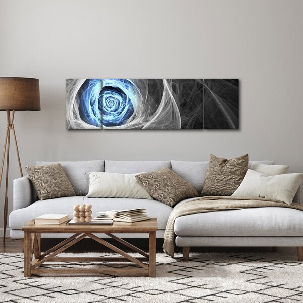 Obraz - Abstraktní růže modrá (170x50 cm)