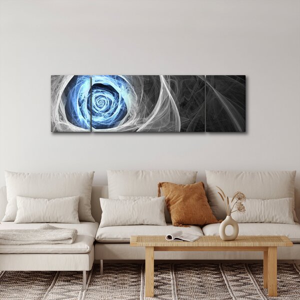 Obraz - Abstraktní růže modrá (170x50 cm)