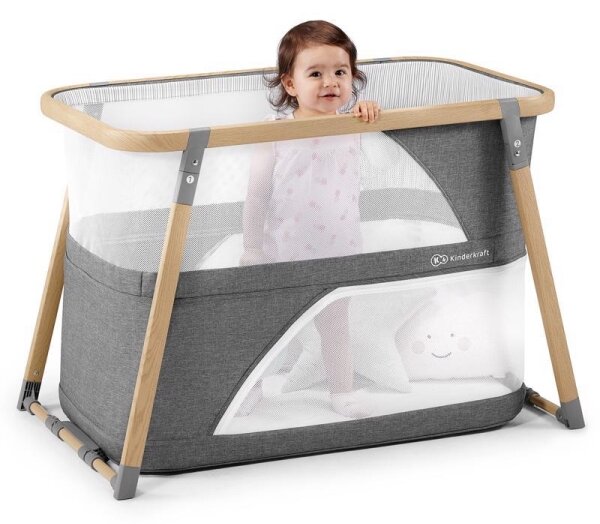 KINDERKRAFT - Cestovní postýlka 4v1 SOFI šedá