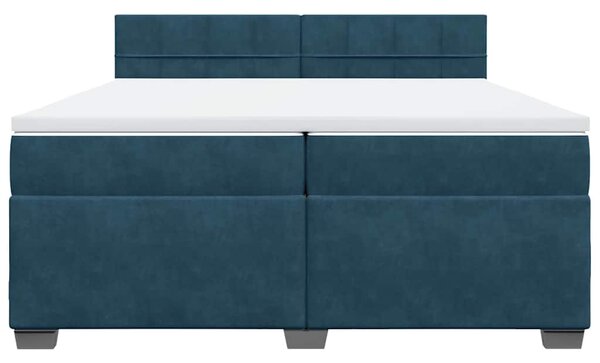 Box spring postel s matrací modrá 200 x 200 cm samet 3288706