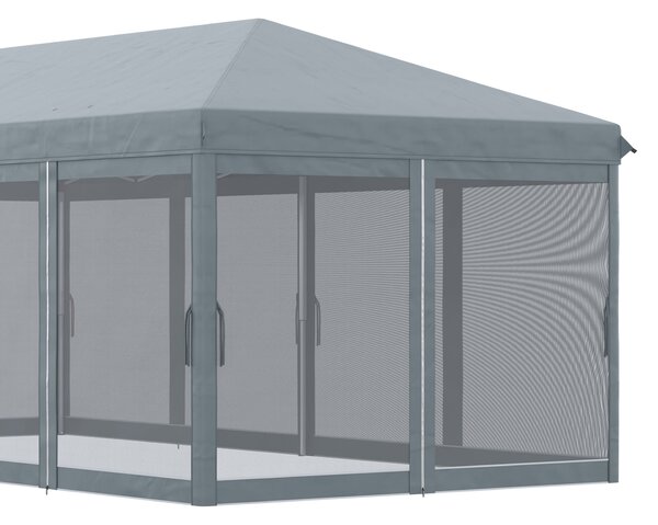 Outsunny Skládací Gazebo 6x3 m s 6 Anti-UV Moskytiérovými Stěnami a Pouzdrem pro Kempování Šedá | Aosom