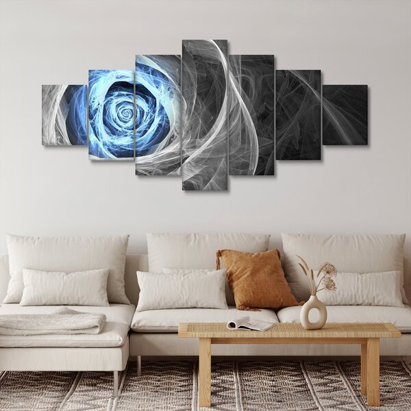 Obraz - Abstraktní růže modrá (210x100 cm)