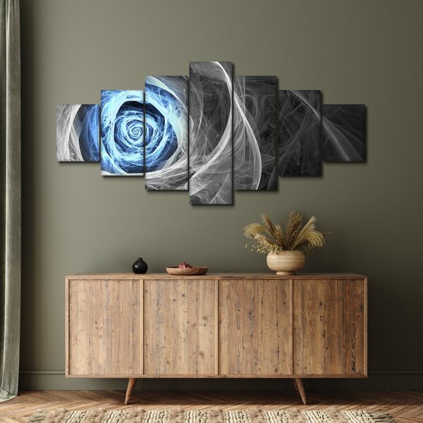 Obraz - Abstraktní růže modrá (210x100 cm)