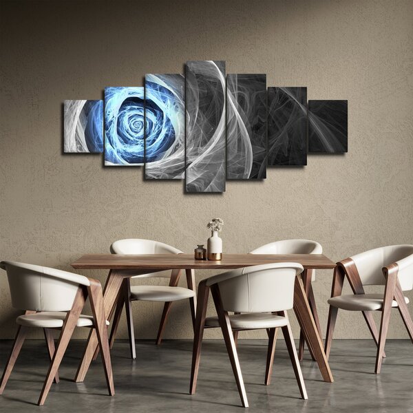 Obraz - Abstraktní růže modrá (210x100 cm)
