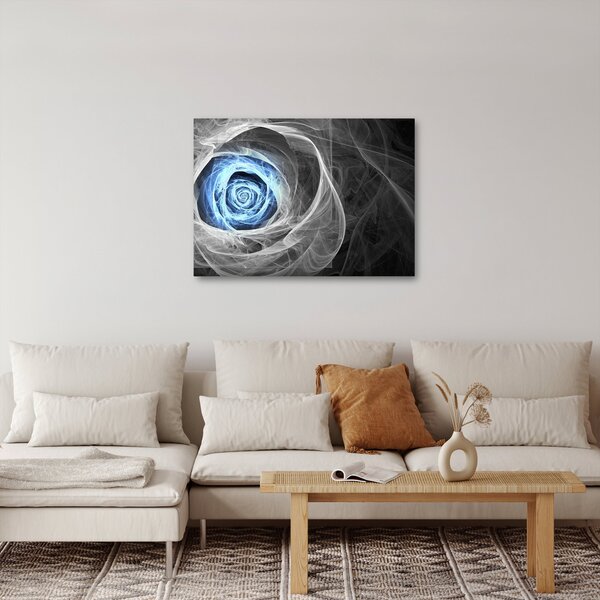 Obraz - Abstraktní růže modrá (70x50 cm)