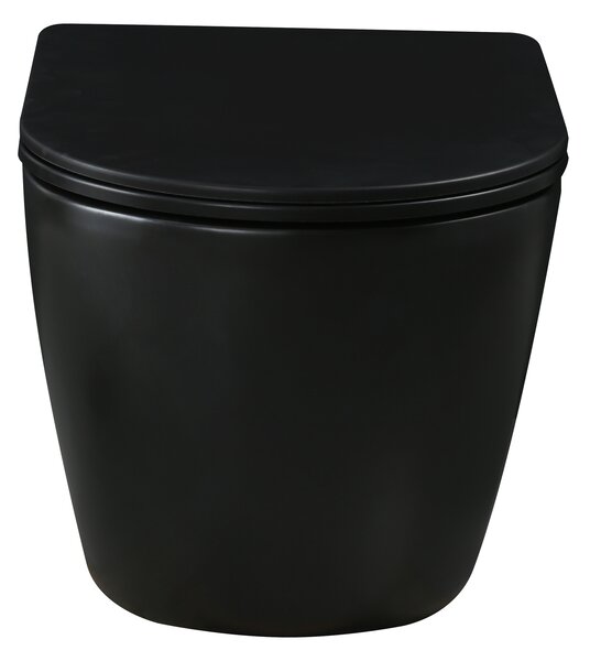 Invena Invena, MISKA WC PODWIESZANA, QFS, TAVRO OKRĄGŁA, Z DESKY WOLNOOPAD, CZARNY, INV-CE-71-005-Y
