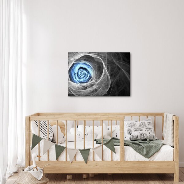 Obraz - Abstraktní růže modrá (70x50 cm)