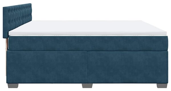Box spring postel s matrací modrá 200 x 200 cm samet 3288718