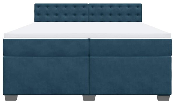 Box spring postel s matrací modrá 200 x 200 cm samet 3288718