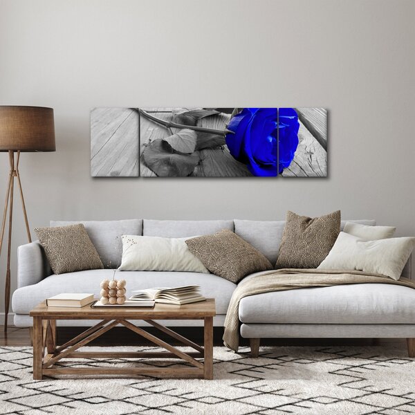 Obraz - Modrá růže (170x50 cm)