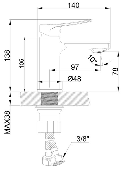 Invena Invena, BATERIE UMYWALKOWA ERONA, CHROM, INV-BU-57-001-L