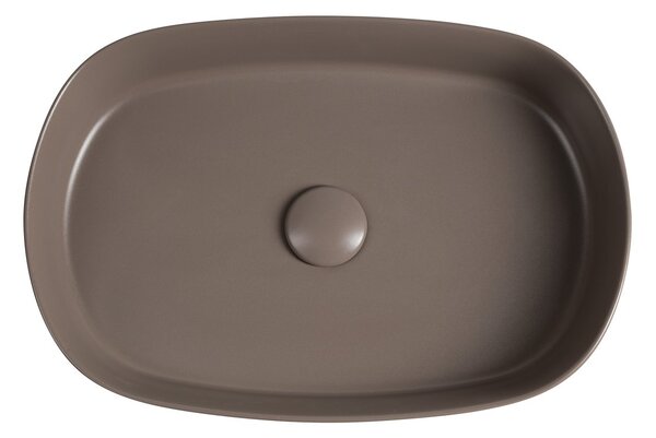 Isvea Isvea, INFINITY OVAL keramické umyvadlo na desku, 55x36cm, taupe, 10NF65055-2H