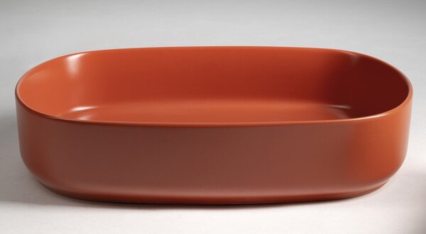 Isvea Isvea, INFINITY OVAL keramické umyvadlo na desku, 55x36cm, terracotta, 10NF65055-2U