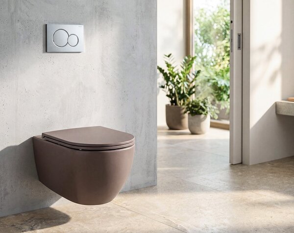 Isvea Isvea, INFINITY závěsná WC mísa, Rimless, 36,5x53cm, taupe, 10NF02005-2H