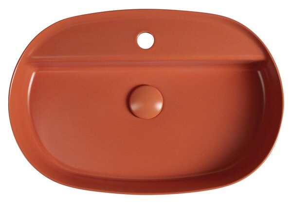 Isvea Isvea, INFINITY OVAL keramické umyvadlo na desku, 60x40cm, terracotta, 10NF65060-2U