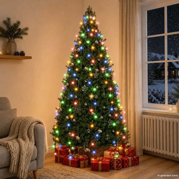Světelná síť na vánoční stromek 210 barevných LED diod 210 cm 328883