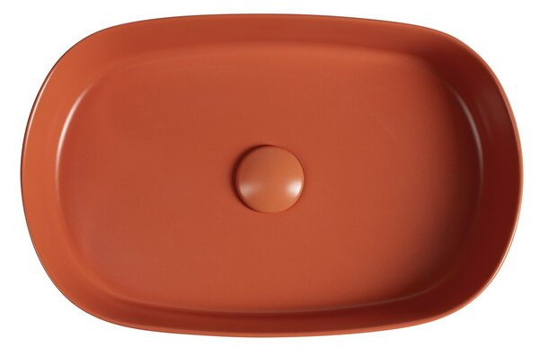 Isvea Isvea, INFINITY OVAL keramické umyvadlo na desku, 55x36cm, terracotta, 10NF65055-2U