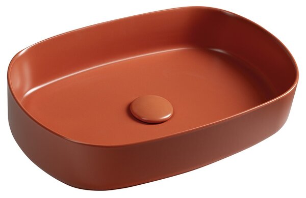 Isvea Isvea, INFINITY OVAL keramické umyvadlo na desku, 55x36cm, terracotta, 10NF65055-2U