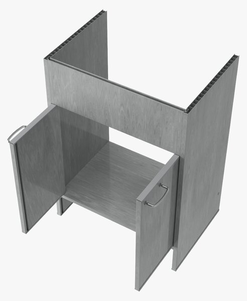 Gamma Selva, skříňka pod výlevku 572×380×798 mm, PVC, šedá, GMA-SZDPCV-G