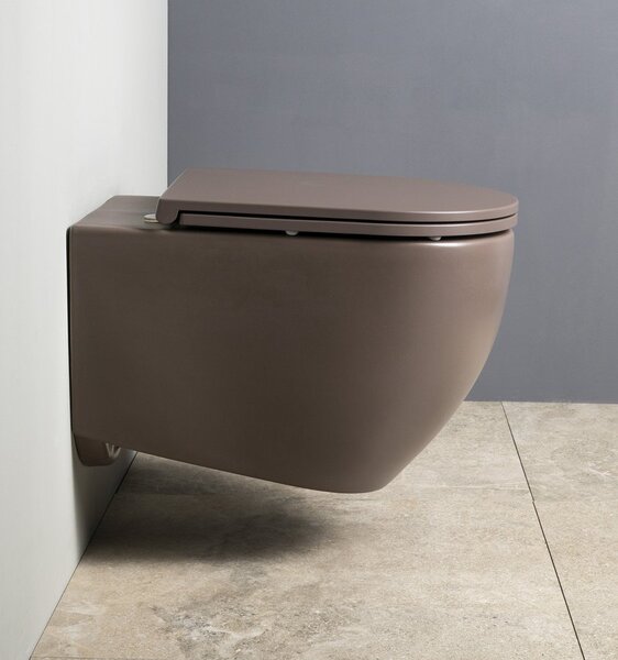 Isvea Isvea, INFINITY závěsná WC mísa, Rimless, 36,5x53cm, taupe, 10NF02005-2H