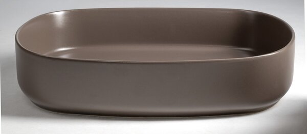 Isvea Isvea, INFINITY OVAL keramické umyvadlo na desku, 55x36cm, taupe, 10NF65055-2H