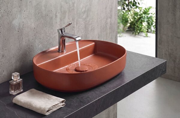 Isvea Isvea, INFINITY OVAL keramické umyvadlo na desku, 60x40cm, terracotta, 10NF65060-2U