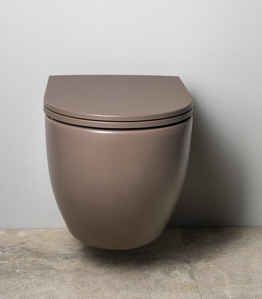 Isvea Isvea, INFINITY závěsná WC mísa, Rimless, 36,5x53cm, taupe, 10NF02005-2H